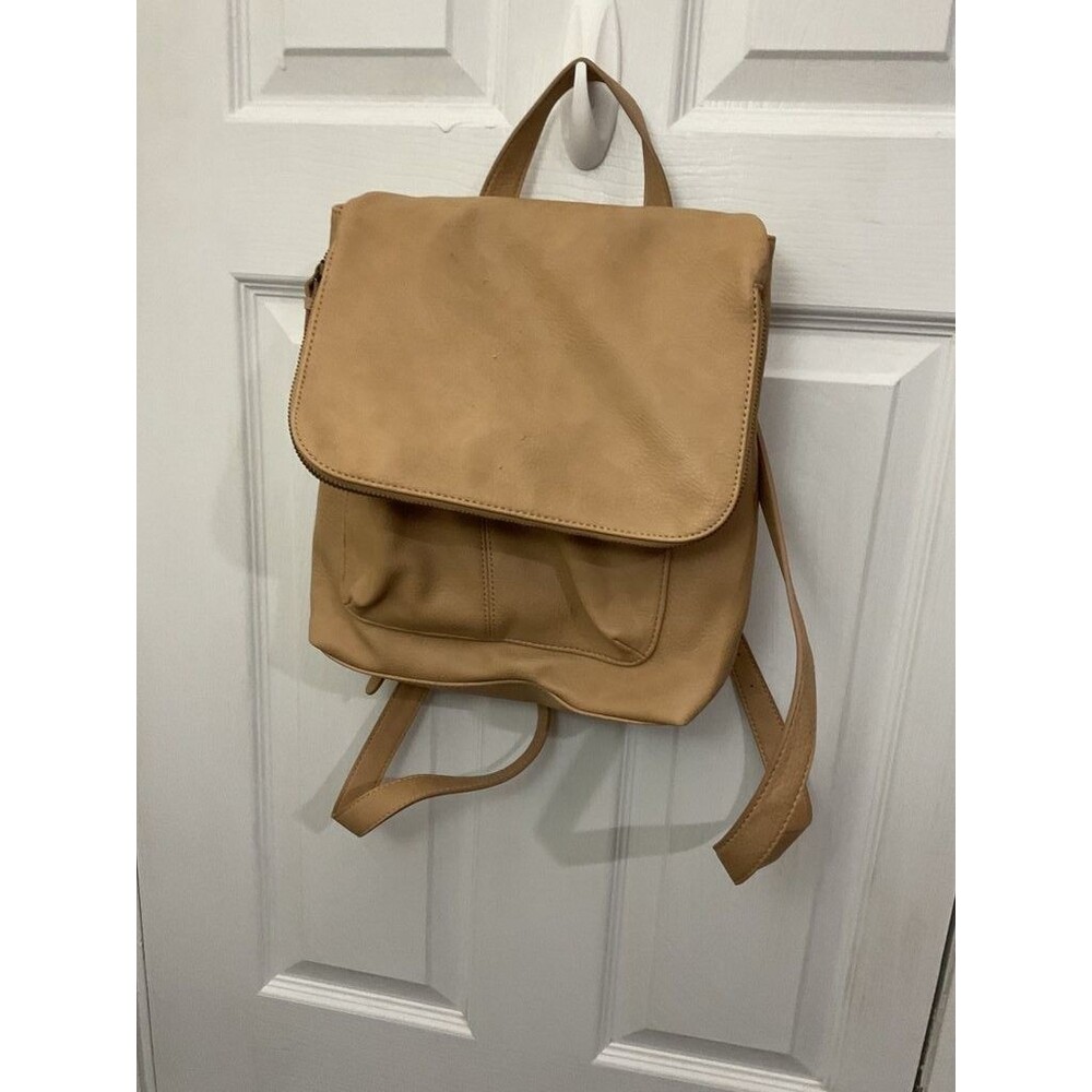Vintage Tan Leather Backpack